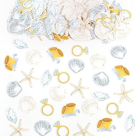 210 PCS Bells & Seashells Confetti-Wedding Party Decoration,Valentines Celebrations Confetti, Coa... | Amazon (US)