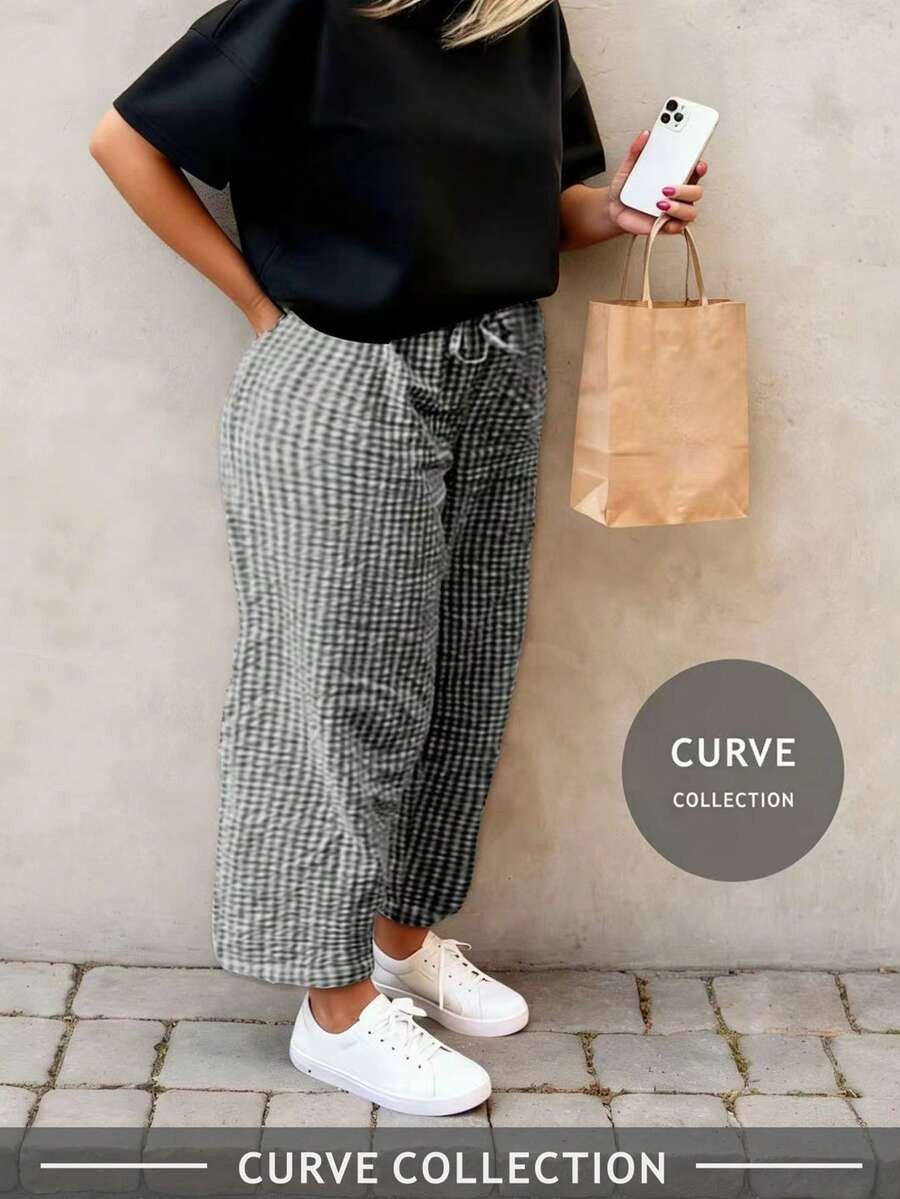 2026 Spring/Summer Plus Size Plaid Pants, Bohemian Style Beach Pants, Ibiza Music Festival Celebr... | SHEIN