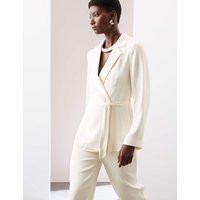 Autograph Women's Twill Belted Blazer - 12 - Ivory, Ivory | Marks & Spencer (UK)