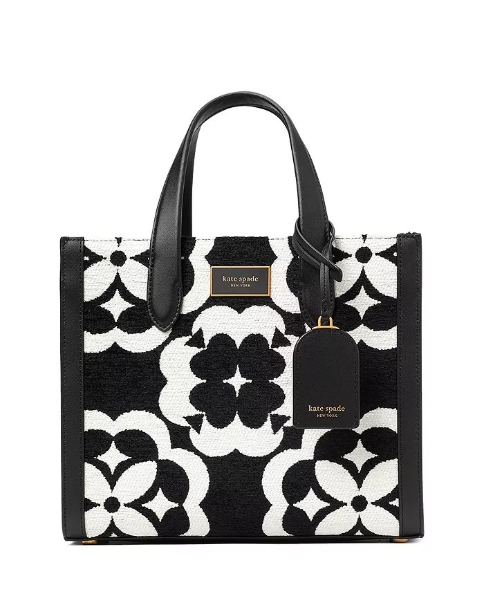 Manhattan Small Oversized Spade Flower Monogram Chenille Fabric Tote | Bloomingdale's (US)