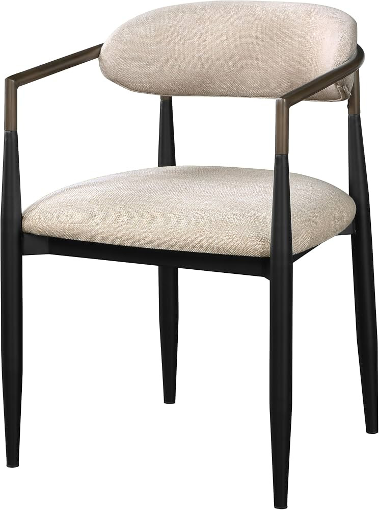 Acme Jaramillo Barrel Back Side Chair in Beige and Black (Set of 2) | Amazon (US)