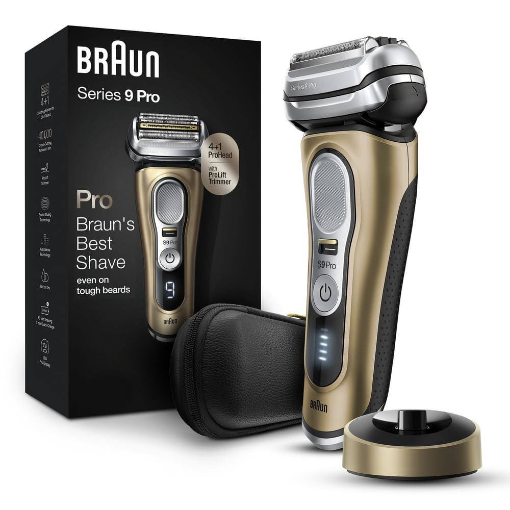 Braun Series 9 Pro 9419s Electric Shaver for Men, Wet & Dry Shave, Shaving Kit with 4+1 Head with... | Amazon (US)