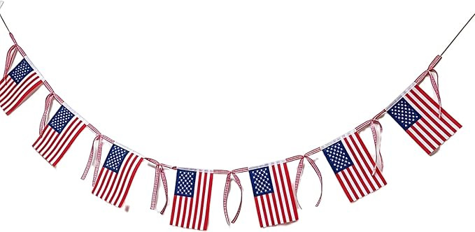 Songye 4th of July Decorations 10FT Patriotic Bunting Banner, Red White Blue Stars Stripes Hangin... | Amazon (US)