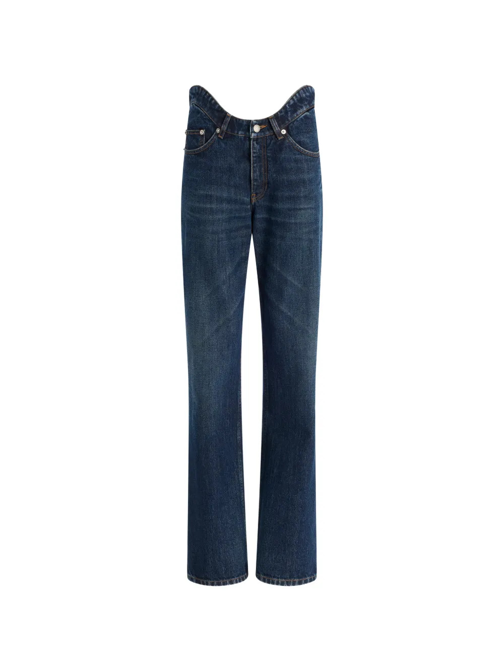 Jean Paul Gaultier The Curved rounded-waist Jeans | Blue | FARFETCH | Farfetch Global