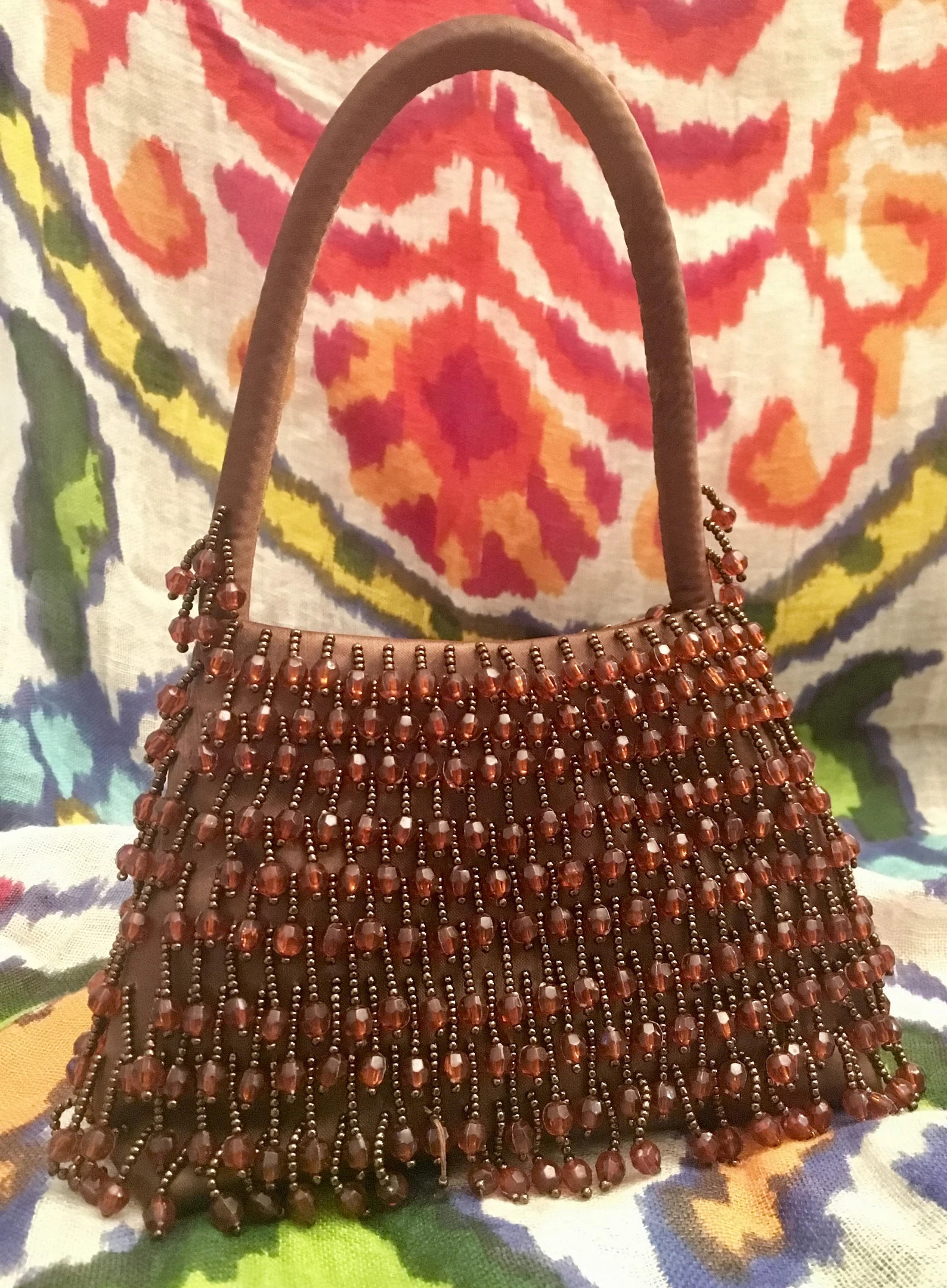 Vintage Retro Beaded Satin Top Handle Evening Bag - Etsy | Etsy (Global)