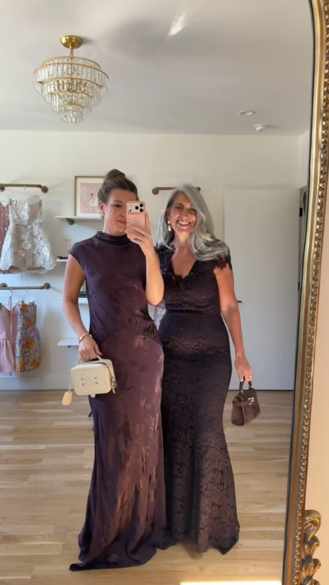 deep brown floral satin gown with a mock neck and front slit, dark brown lace gown with a V-neckline and cap sleeves mom and me formal wedding guest and mother of the bride dresses 💍

revolve code: tulip

I’m 5’4” and wear a size small/2 

mom is 5’4” and wears a medium/6

fall wedding guest dresses, wedding guest dresses, cocktail dresses, semi-formal dresses, black tie wedding guest dresses, destination wedding guest dresses, garden party dresses, wedding guest outfit ideas, mom & me outfits, mom & me dresses, matching outfits, mother daughter outfits, family photo outfits, wedding guest dresses, mother of the bride, mother of the groom, wedding guest outfit ideas

#LTKWedding #LTKSeasonal #LTKootd