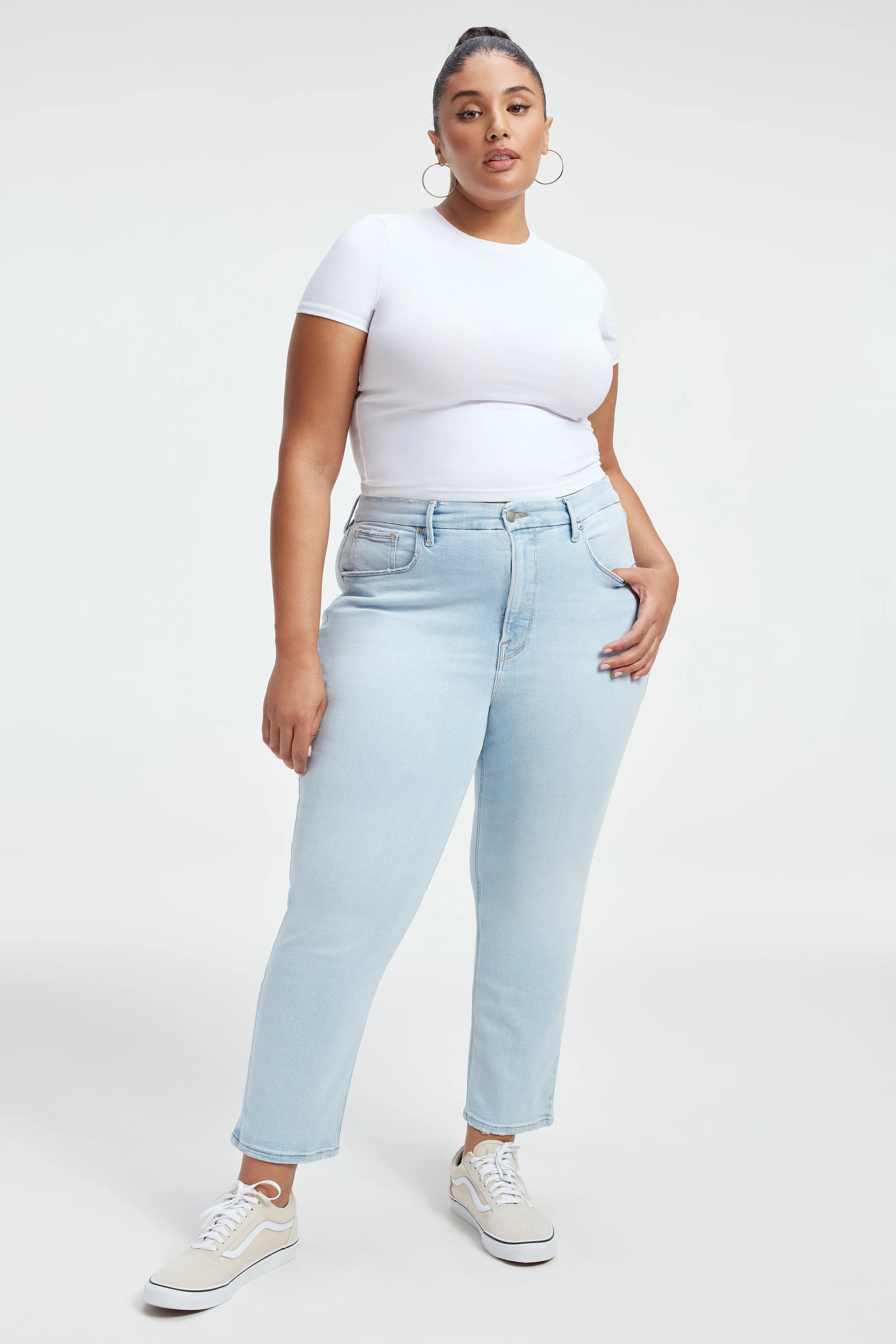 SUPER STRETCH BABY TEE | WHITE001 - GOOD AMERICAN | Good American