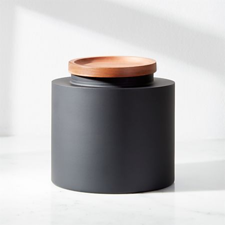 Clark Medium Matte Black Canister | Crate & Barrel