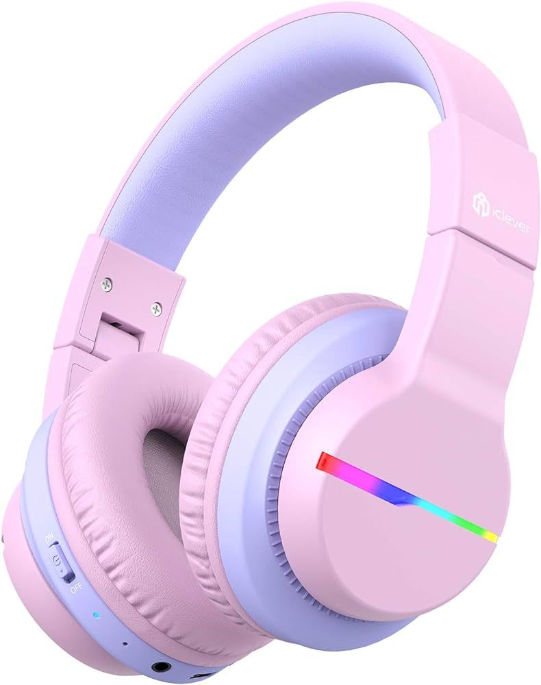 iClever BTH12 Kids Bluetooth Headphones,Colorful LED Lights Wireless Kids Headphones,74/85/94dB V... | Amazon (US)