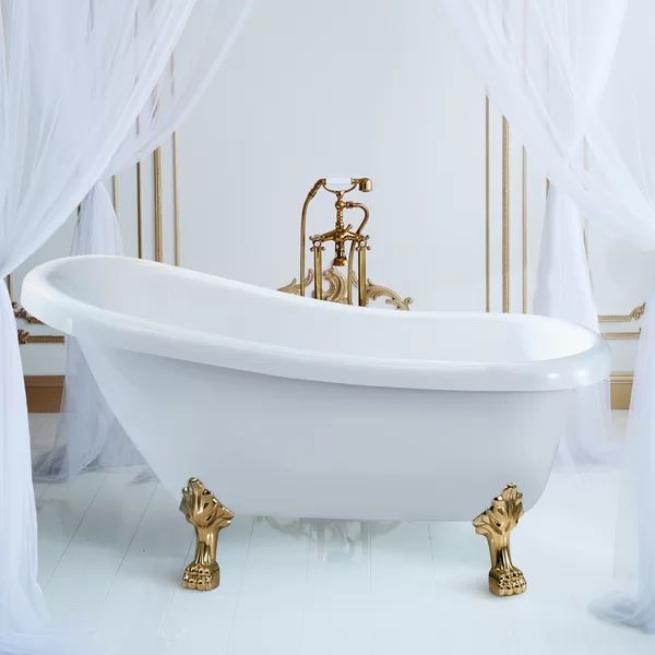 N480GLD 61" x 28" Clawfoot Soaking Bathtub | Wayfair North America