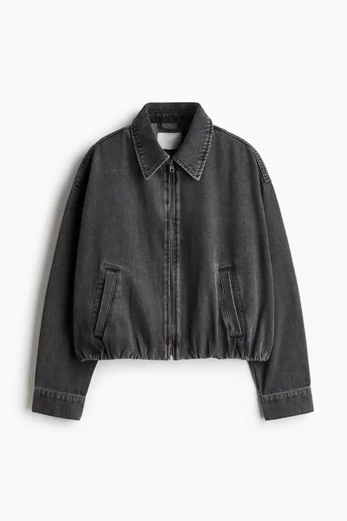 H&M Oversized Denim Jacket in Dark Denim Gray at Nordstrom, Size Xx-Large | Nordstrom