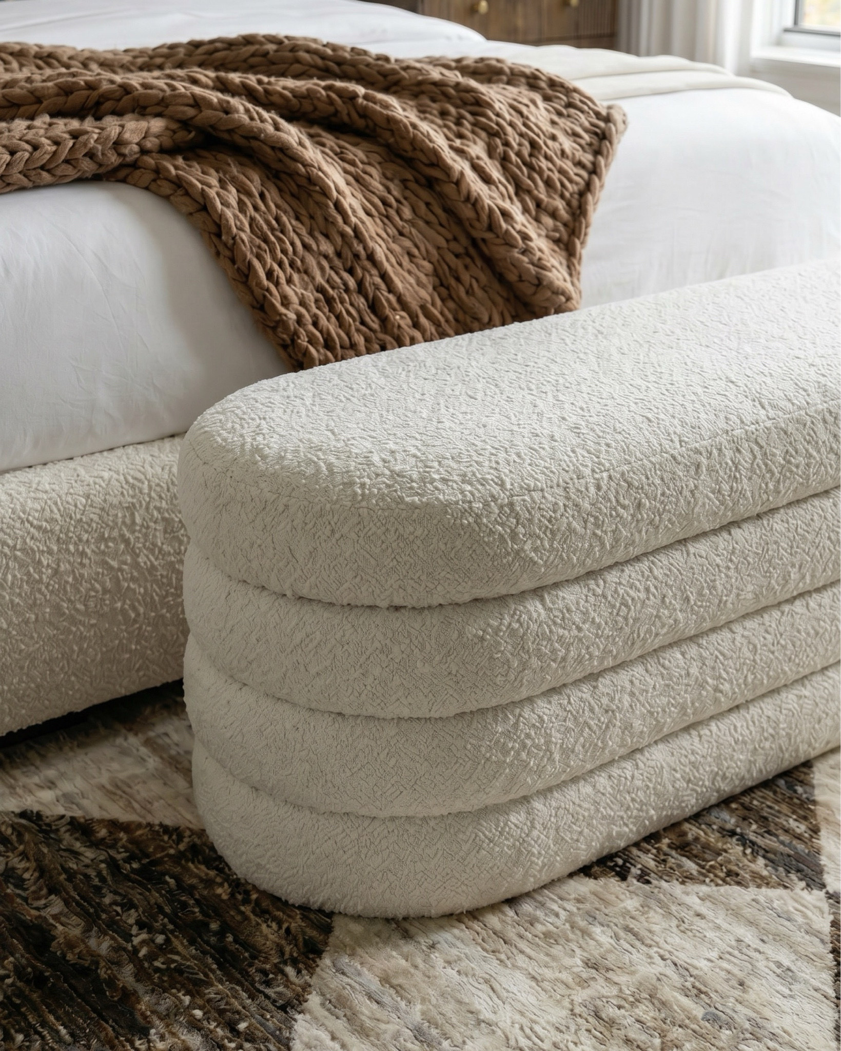 Shop the look:
* upholstered bed cream textured fabric
* channel tufted bed neutral
* boucle bench ivory curved modern
* ribbed wood nightstands dark walnut
* curved wood dresser fluted front
* modern vintage dresser brass hardware
* boucle accent chair cream wood legs
* brass chandelier modern candle style
* gold minimalist chandelier linear arms
* brass wall sconces stone shade
* alabaster wall sconces gold
* ceramic table lamp cream base white shade
* moody floral wall art large canvas
* gold scalloped wall mirrors
* decorative ceramic vase large neutral
* greenery stems in ceramic vase
* black and brown patterned throw pillow
* stacked neutral coffee table books
* decorative stone bowl tray
* white duvet cover luxury hotel style
* chunky knit throw blanket brown
* neutral throw blanket layered bedding
* white pillows minimal bedding
* textured cream bed upholstery
* brown cream geometric area rug
* diamond pattern rug neutral tones
* vintage inspired rug brown beige
* neutral bedroom ideas
* beige and brown bedroom decor
* luxury neutral bedroom
* organic modern home decor
* cozy minimalist bedroom
* designer inspired bedroom
* timeless bedroom design
* Rectangular wood dining table
* Solid wood pedestal dining table
* Dark walnut dining table
* Traditional farmhouse dining table
* Cane back dining chairs
* Woven rattan dining chairs
* Upholstered seat dining chairs
* Mid-century traditional dining chairs
* Wooden sideboard cabinet
* Fluted wood sideboard
* Vintage-style display cabinet / hutch
#LTKSaleAlert

#LTKsale #LTKhome