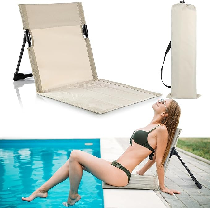 Karenhi 1 Pcs Foldable Poolside Chairs Portable Beach Chair ​Folding Poolside Chairs for Edge o... | Amazon (US)