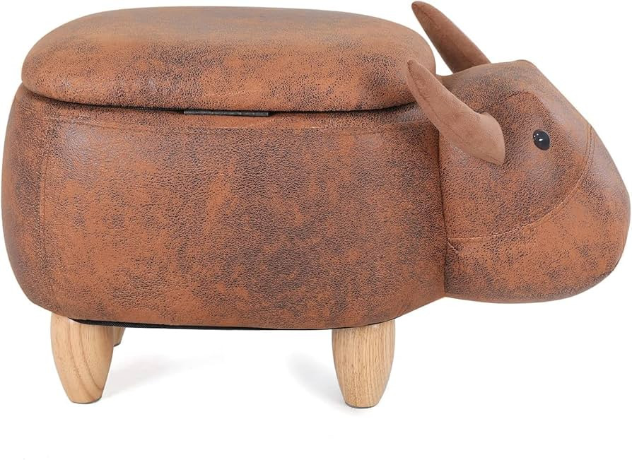 QIGRIF Brown Cow Animal Footstool Look-Durable Storage Wood Foot Stool Rest Legs-Furniture for Nu... | Amazon (US)
