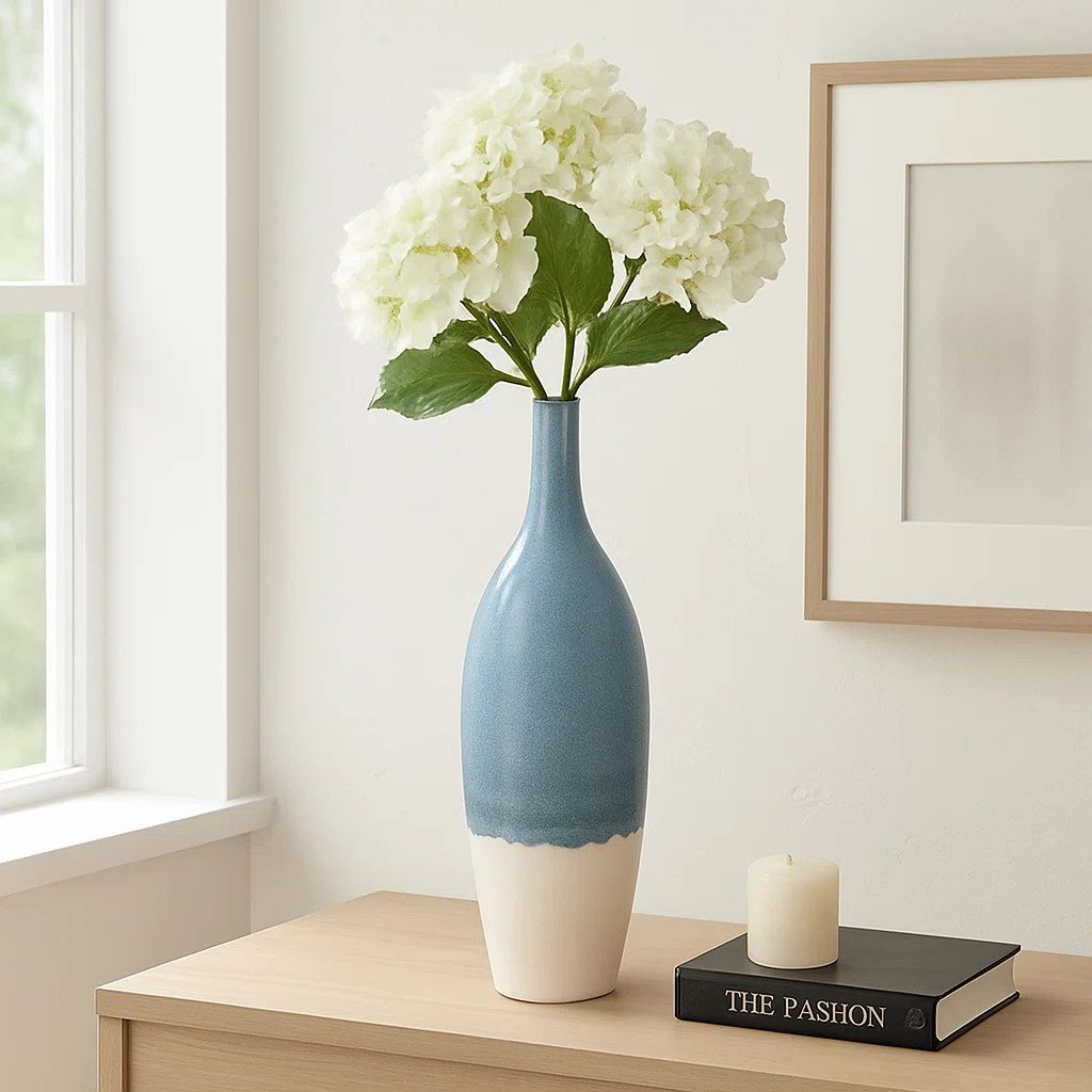 Romilly Decorative Flower Vase for Home Decor – Large Flower Vase for Entryway or Living Room D... | Wayfair North America
