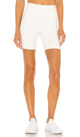High Waist Biker Short in Ivory | Revolve Clothing (Global)