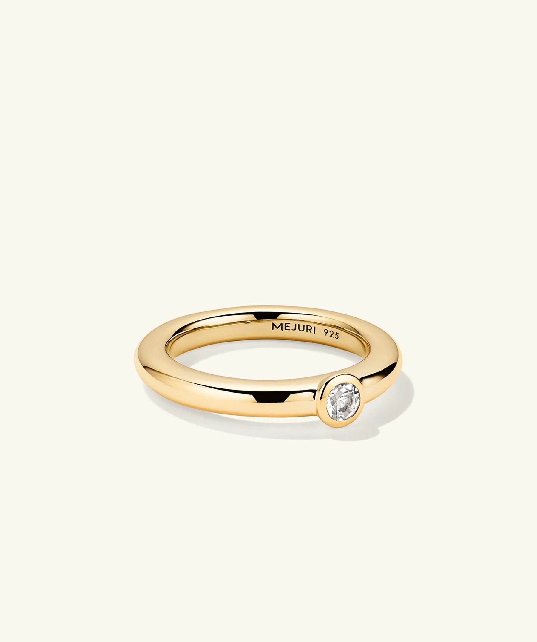 Round Gemstone Stacker Ring | Mejuri Fine Crew