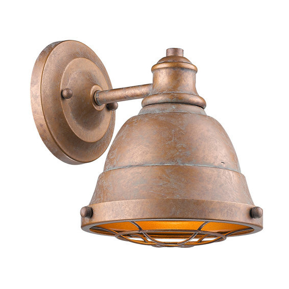 Weathered Industrial Caged Bath Sconce | Shades of Light