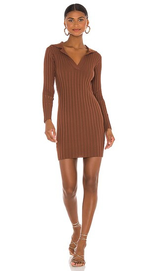 Valen Mini Dress in Chocolate | Revolve Clothing (Global)