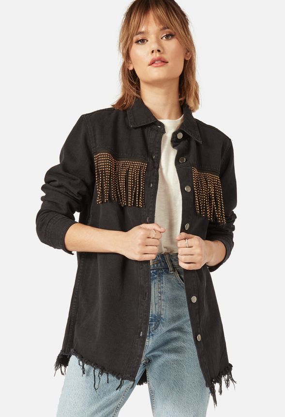 Fringe Denim Jacket | JustFab