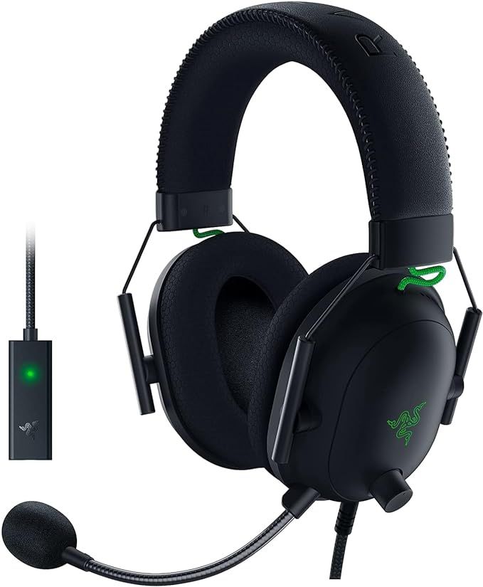 Razer BlackShark V2 Gaming Headset: THX 7.1 Spatial Surround Sound - 50mm Drivers - Detachable Mi... | Amazon (US)