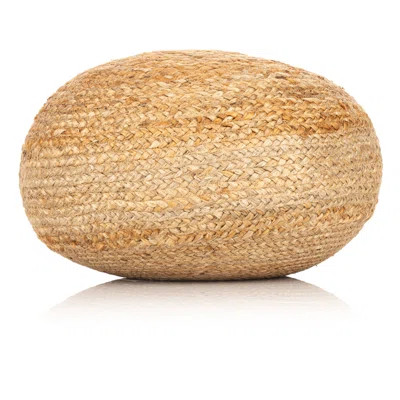 Pennsport Round Upholstered Jute Pouf Ottoman - Bohemian Style Casual Seating for Living Room, Bedroom, Patio Decor | Wayfair North America