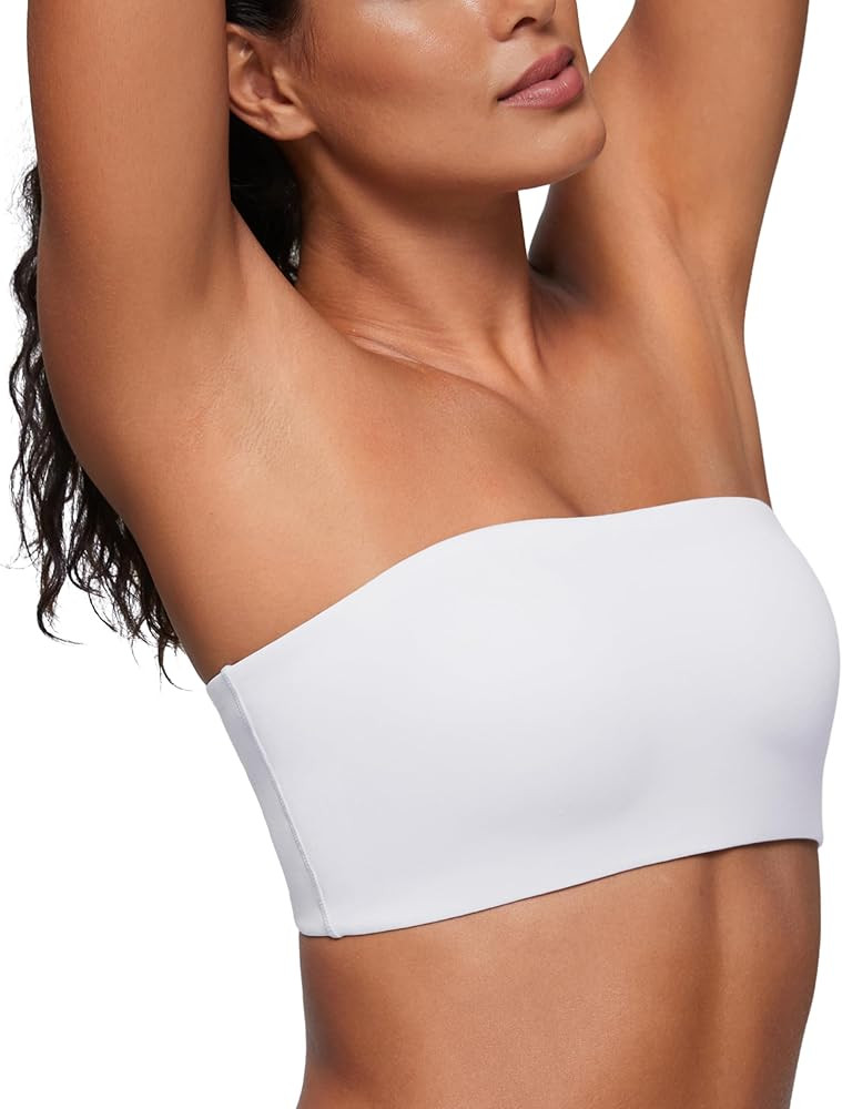 CRZ YOGA Softhold Double Lined Strapless Bralette - Stretchy Smooth Womens Tube Tops Bandeau Wire... | Amazon (US)