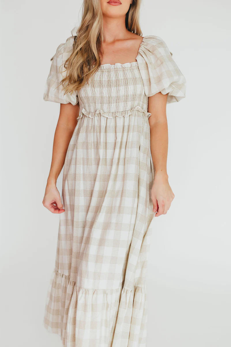 Addyson Elena Maxi Dress in Natural Multi - Cotton/Linen Blend - Bump | Worth Collective