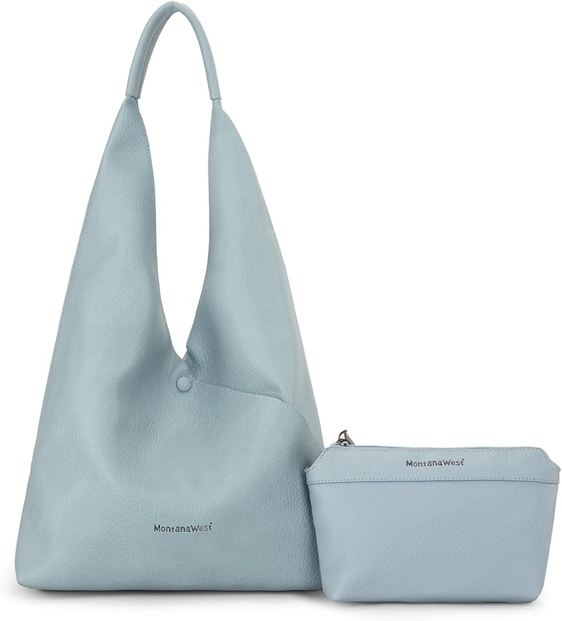 Montana West Hobo Purses for Women 2PCS Shoulder Bag Set with Comestic Bag | Amazon (US)