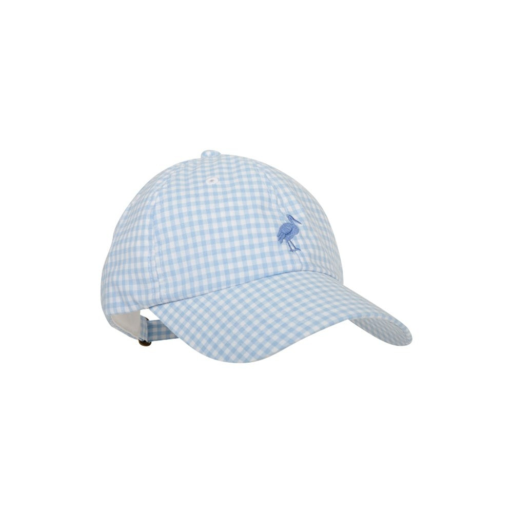 Covington Cap - Buckhead Blue Gingham with Barbados Blue Stork | The Beaufort Bonnet Company