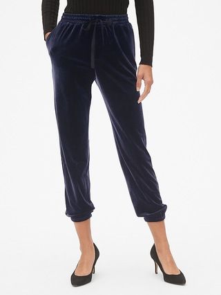 Gap Womens Velvet Joggers Dark Night Size XS | Gap US