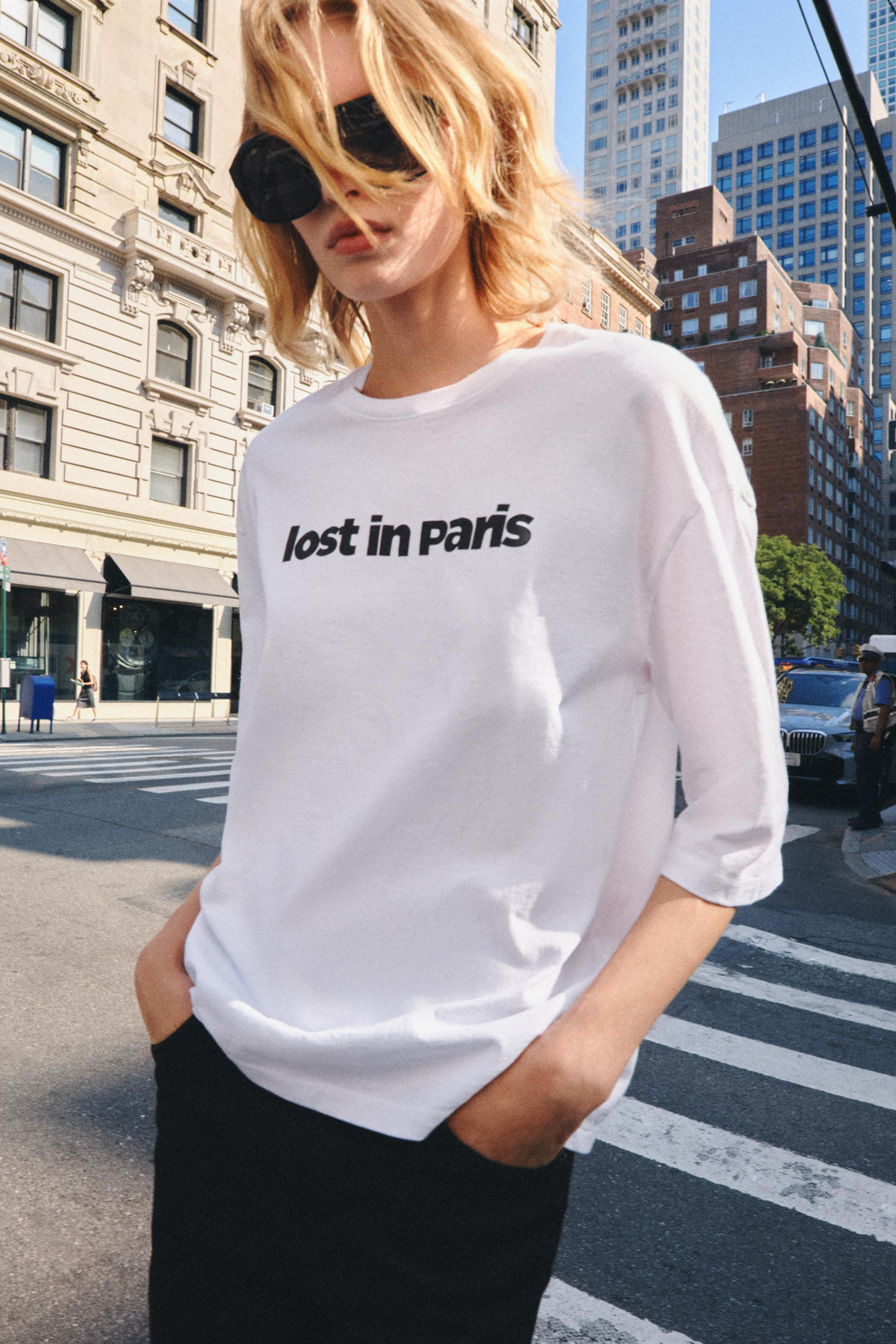 OVERSIZE FIT - ROUND NECK - REGULAR LENGTH - SLEEVES FALLING BELOW THE ELBOWT-shirt made from spu... | Zara DE