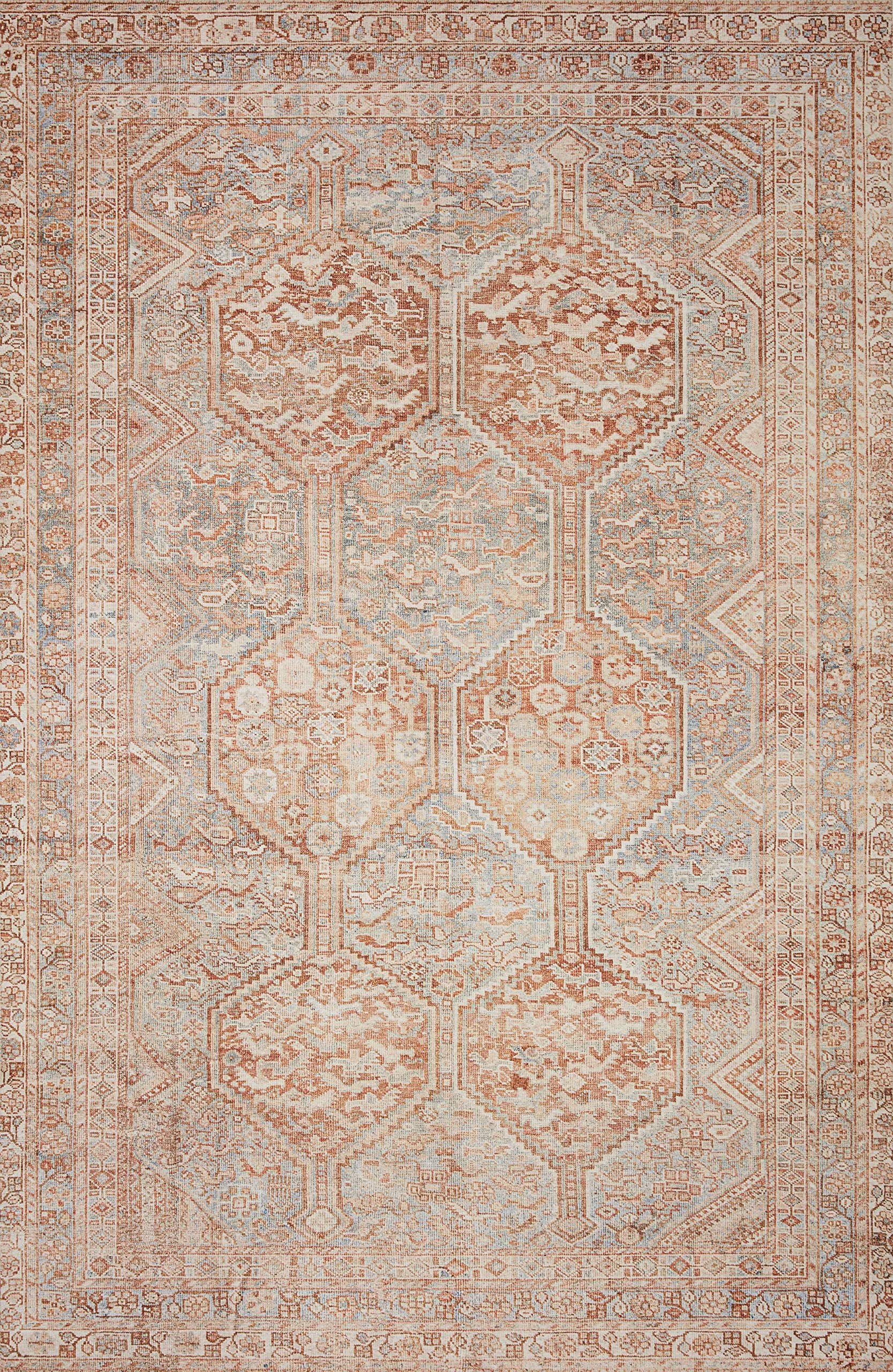 Chris Loves Julia x Loloi Jules JUL-04 Tangerine / Mist Oriental Area Rug 7'-6" x 9'-6" | Amazon (US)