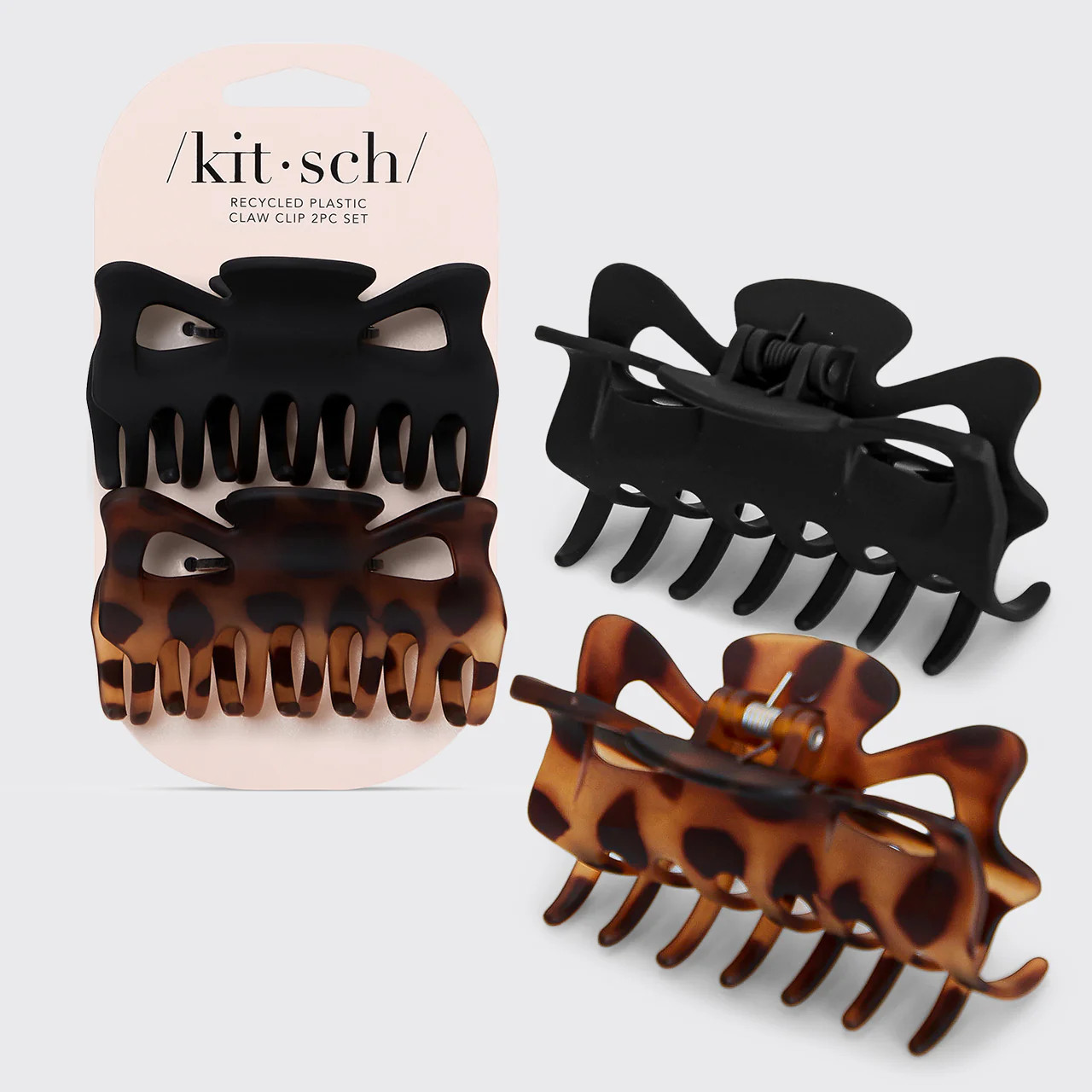 Large Claw Clips 2pc Set - Black & Tort | Kitsch
