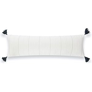 Hofdeco Neutral Indoor Outdoor Body Lumbar Pillow Cover ONLY for Bed, Backyard, Couch, Sofa, Gray Mi | Amazon (US)