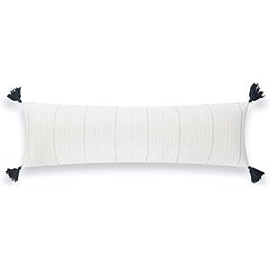 Hofdeco Neutral Indoor Outdoor Body Lumbar Pillow Cover ONLY for Bed, Backyard, Couch, Sofa, Gray Mi | Amazon (US)