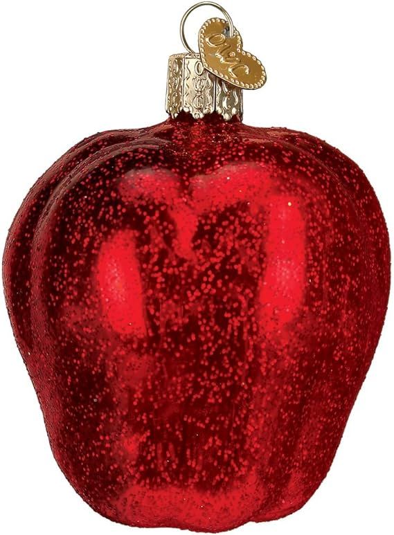 Old World Christmas Fruit Selection Glass Blown Ornaments for Christmas Tree Red Delicious Apple | Amazon (US)