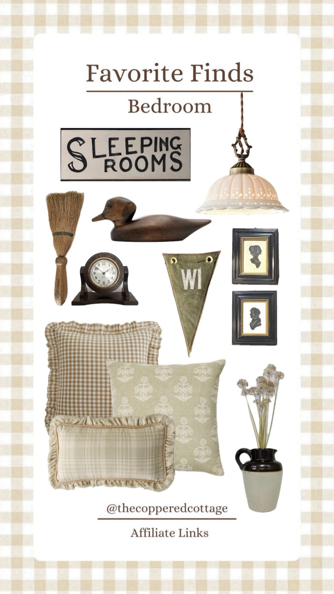 Bedroom Finds
Bedroom/bedroom decor/antique/vintage/duck/plaid/gingham/art/vintage sign/pendant light/lamp/clock/throw pillow/crock/stoneware crock/dried stems/dried florals/florals/wall decor/home decor/decor

#LTKSeasonal #LTKActive #LTKHome