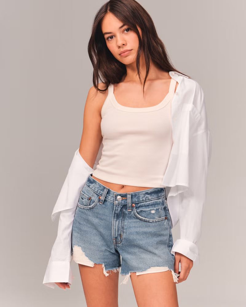 Women's Mid Rise Boyfriend Shorts | Women's Bottoms | Abercrombie.com | Abercrombie & Fitch (US)