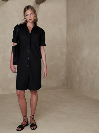 Poplin Knee-Length Shirtdress | Banana Republic Factory