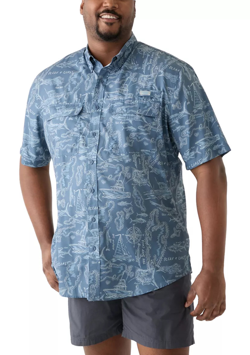 Big & Tall Short Sleeve Printed Fishing Shirt | Belk