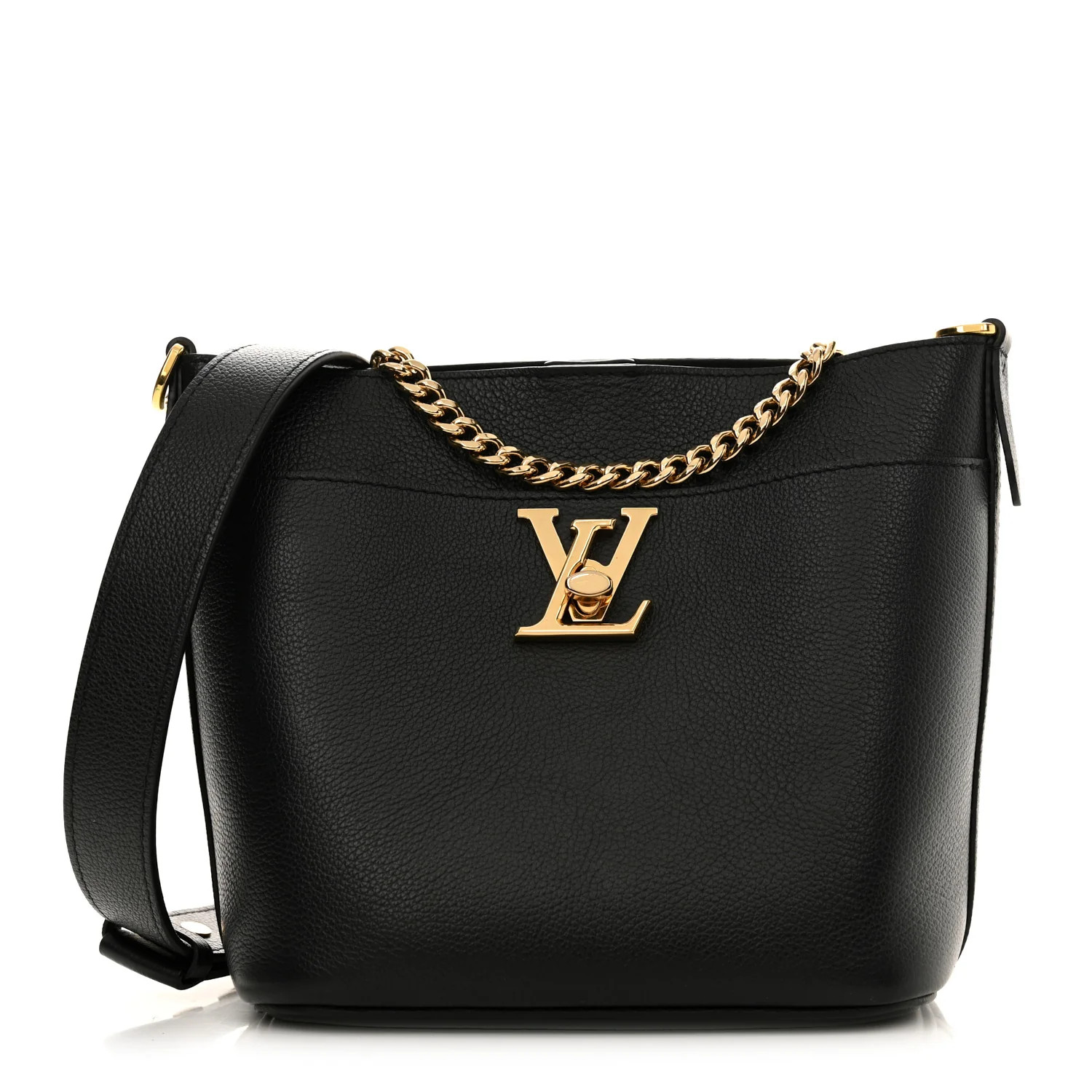 Louis Vuitton Calfskin Lock and Walk Bucket Black 1741962 | FASHIONPHILE (US)