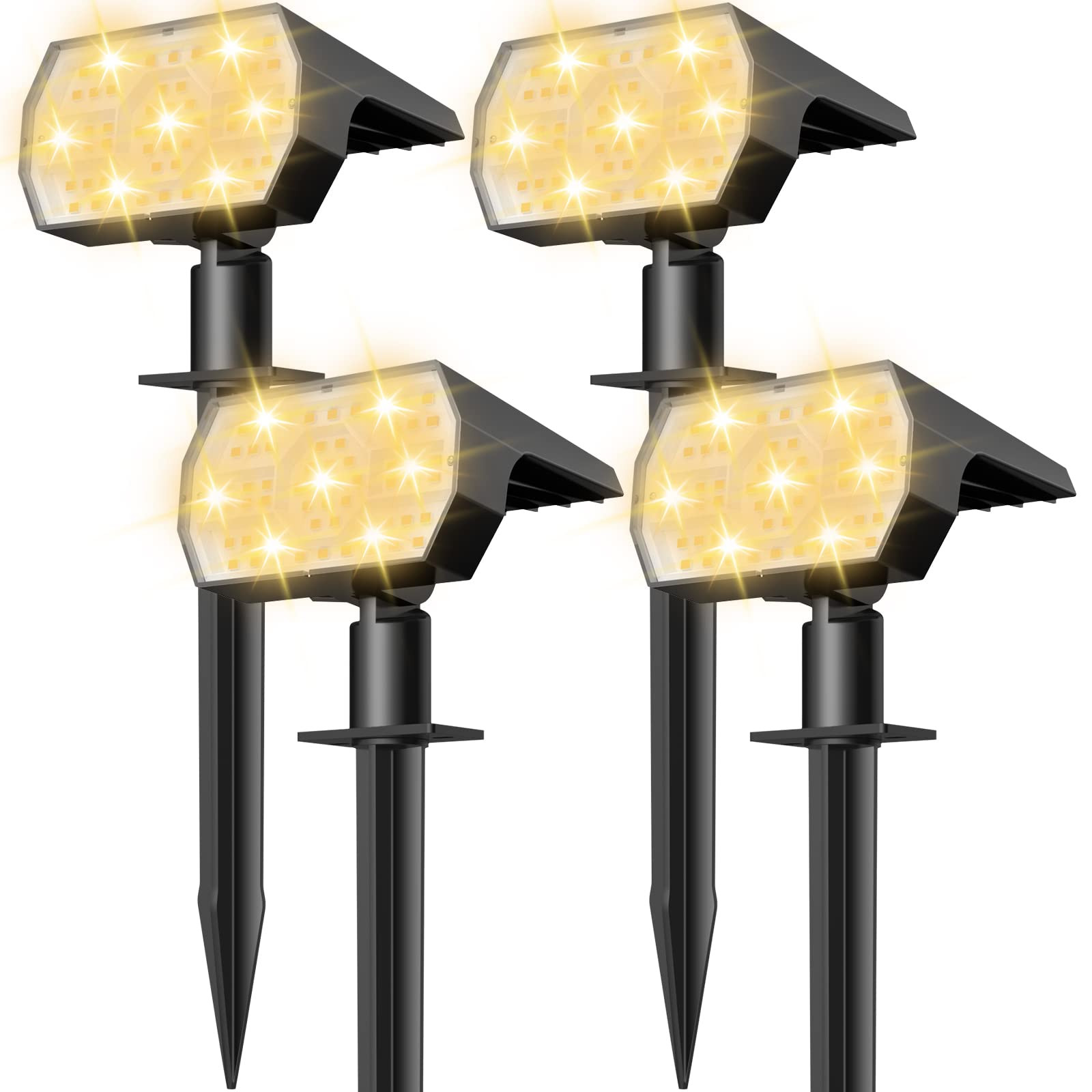 NYMPHY Solar Lights Outdoor Waterproof IP68, 56 LED 3 Lighting Modes Solar Powered Garden Yard Sp... | Amazon (US)