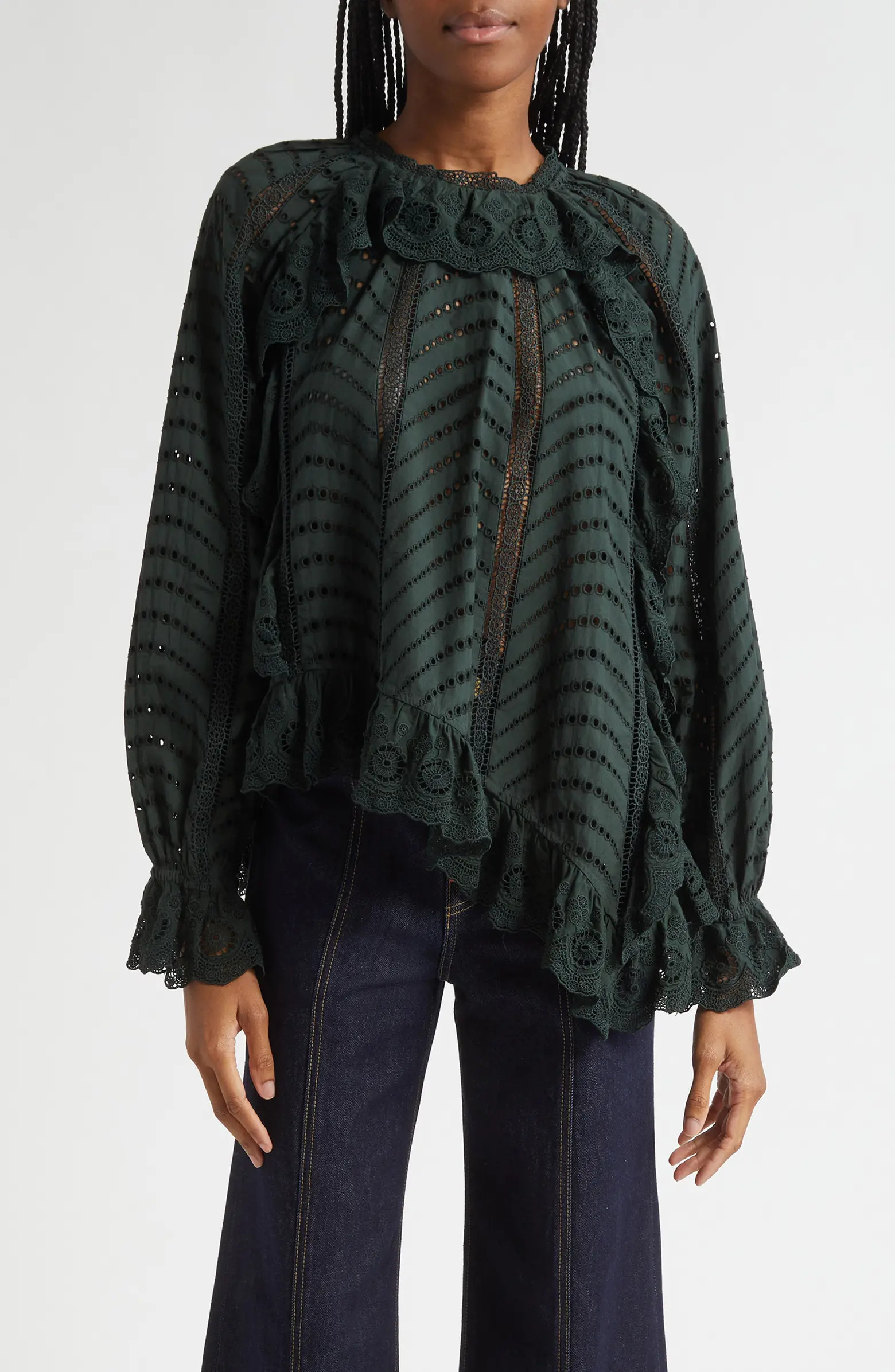 Ulla Johnson Marcella Eyelet Ruffle Top | Nordstrom | Nordstrom