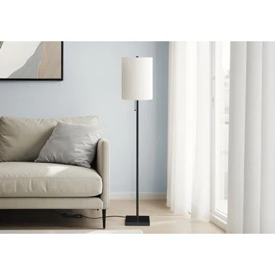 Contemporary Floor Lamp With Metal Base And Drum Shade (Bulb Not Included) | Wayfair North America
