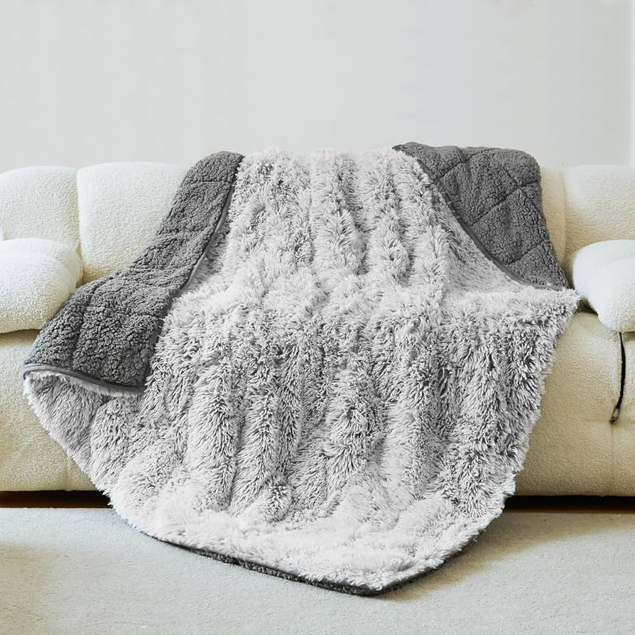 Wemore Shaggy Long Fur Faux Fur Weighted Blanket, Cozy and Plush Sherpa Long Hair Blanket for Adu... | Amazon (US)