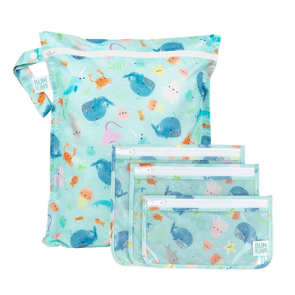 Bumkins Waterproof Wet Bag and Packing Pouches, TSA Airline Compliant, Pack for Baby, Travel, Swi... | Amazon (US)