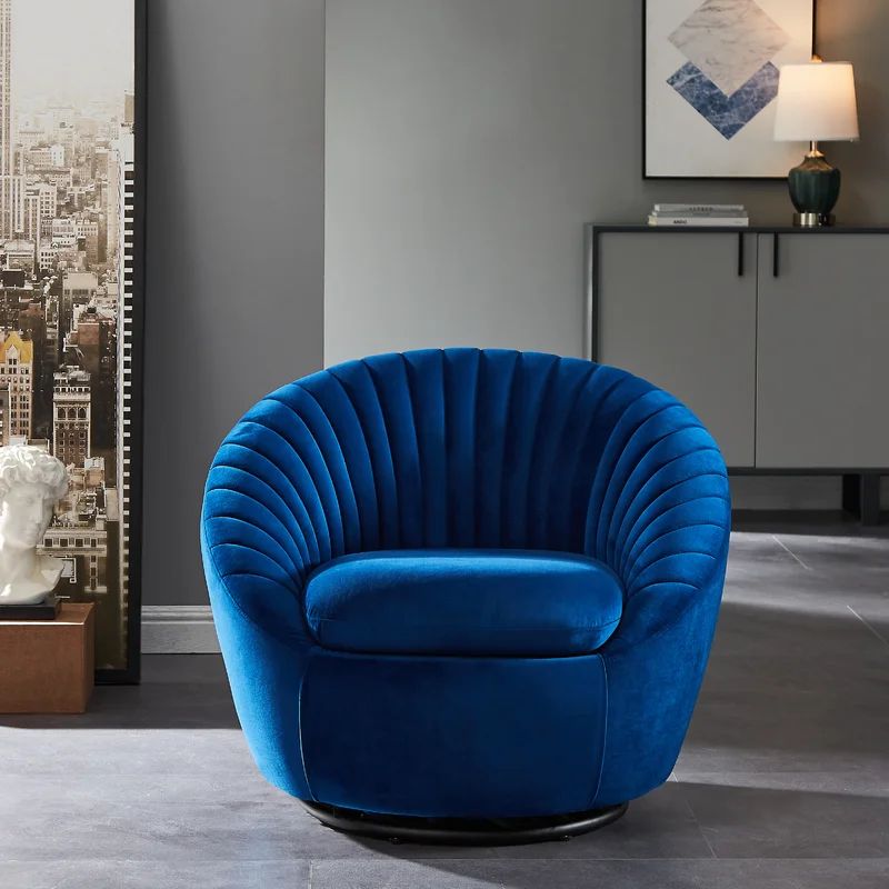 Genelle Upholstered Swivel Barrel Chair | Wayfair North America