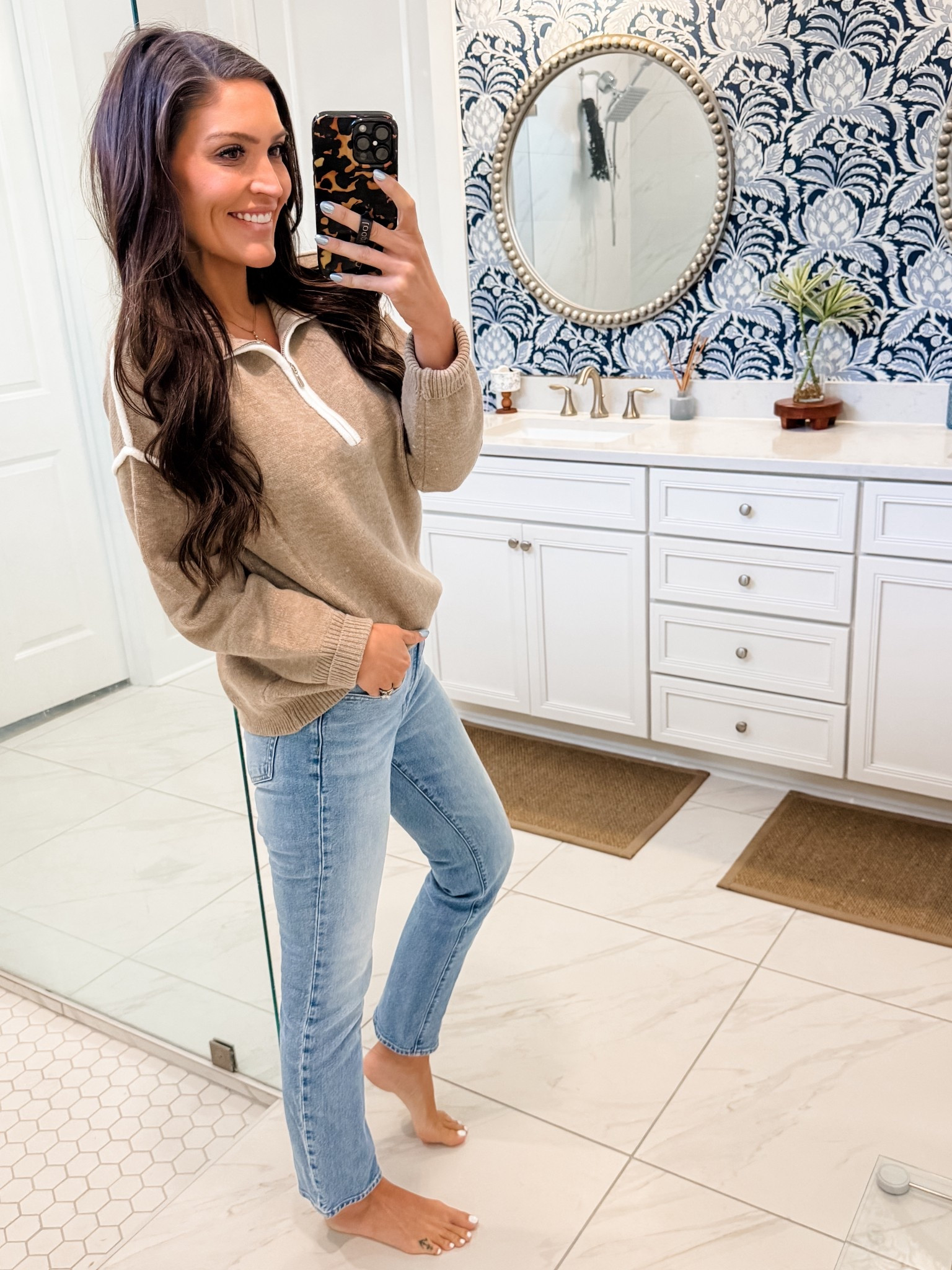 Top: Small (It’s giving J. Crew quality with an Amazon price tag!)
Bottom: 24

#LTKootd #LTKMidsize #LTKFindsUnder100