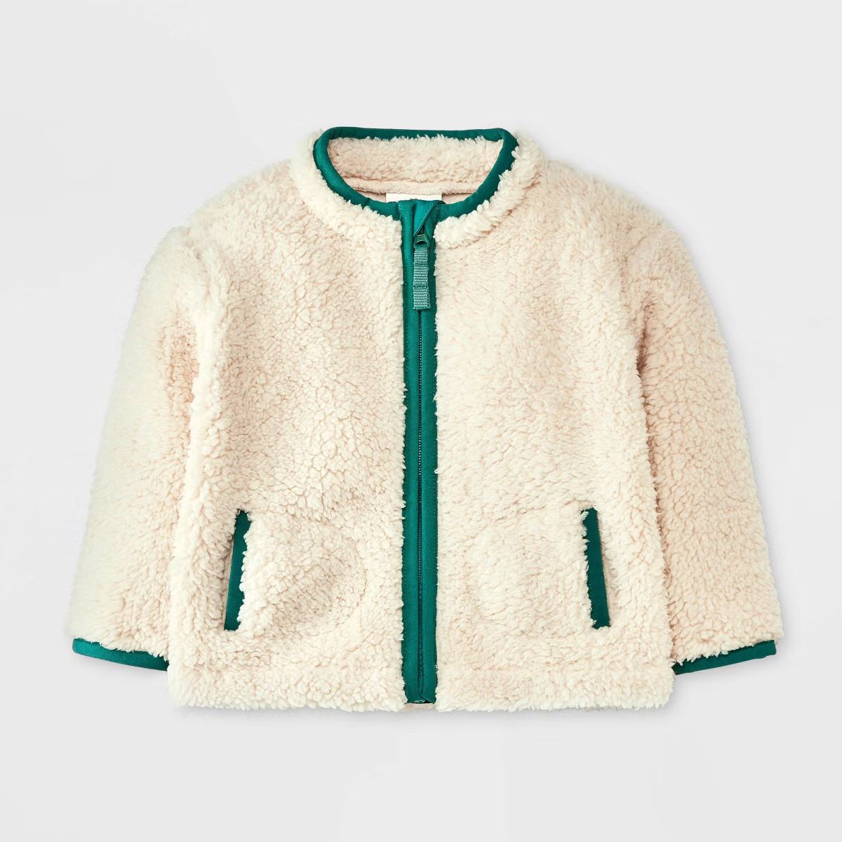 Baby Trim Faux Shearling Fur Jacket - Cat & Jack™ Beige | Target